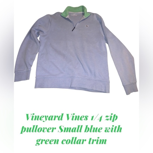 Vineyard Vines Tops - Vineyard Vines small Blue Boxy 1/4 zip pullover with Polo Collar